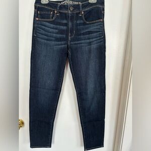 American Eagle Outfitters, super skinny jeans, dark wash, size 8 regular.